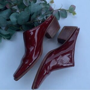 Charlie 1 Horse Red Patent Leather Square Toe Western Style Mule/Booties